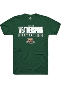 Davion Weatherspoon  Ohio Bobcats Green Rally NIL Stacked Box Short Sleeve T Shirt