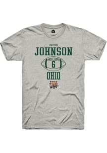 Dustin Johnson  Ohio Bobcats Ash Rally NIL Sport Icon Short Sleeve T Shirt