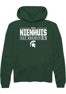 Nash Nienhuis  Rally Michigan State Spartans Mens Green NIL Stacked Box Long Sleeve Hoodie