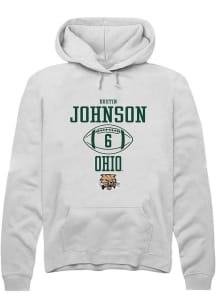 Dustin Johnson  Rally Ohio Bobcats Mens White NIL Sport Icon Long Sleeve Hoodie