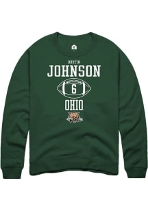 Dustin Johnson  Rally Ohio Bobcats Mens Green NIL Sport Icon Long Sleeve Crew Sweatshirt