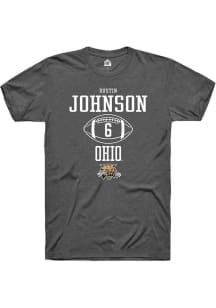 Dustin Johnson  Ohio Bobcats Dark Grey Rally NIL Sport Icon Short Sleeve T Shirt
