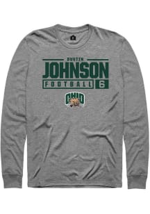 Dustin Johnson  Ohio Bobcats Graphite Rally NIL Stacked Box Long Sleeve T Shirt