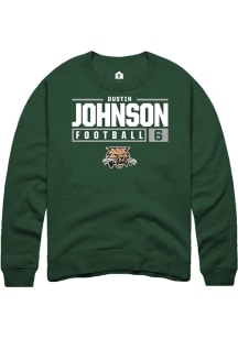 Dustin Johnson  Rally Ohio Bobcats Mens Green NIL Stacked Box Long Sleeve Crew Sweatshirt