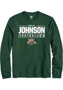 Dustin Johnson  Ohio Bobcats Green Rally NIL Stacked Box Long Sleeve T Shirt