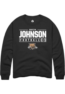 Dustin Johnson  Rally Ohio Bobcats Mens Black NIL Stacked Box Long Sleeve Crew Sweatshirt