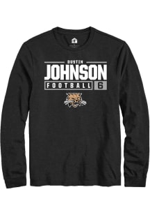 Dustin Johnson  Ohio Bobcats Black Rally NIL Stacked Box Long Sleeve T Shirt