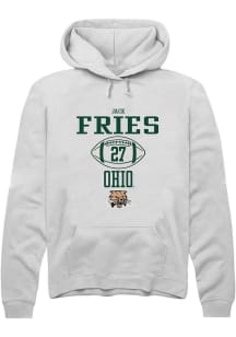 Jack Fries  Rally Ohio Bobcats Mens White NIL Sport Icon Long Sleeve Hoodie