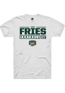 Jack Fries  Ohio Bobcats White Rally NIL Stacked Box Short Sleeve T Shirt