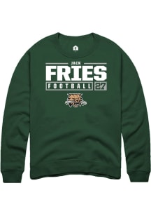 Jack Fries  Rally Ohio Bobcats Mens Green NIL Stacked Box Long Sleeve Crew Sweatshirt