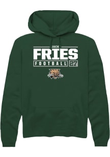 Jack Fries  Rally Ohio Bobcats Mens Green NIL Stacked Box Long Sleeve Hoodie