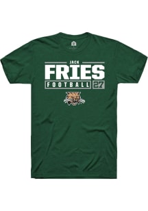 Jack Fries  Ohio Bobcats Green Rally NIL Stacked Box Short Sleeve T Shirt