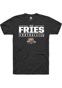 Jack Fries  Ohio Bobcats Black Rally NIL Stacked Box Short Sleeve T Shirt