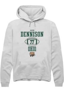 Jacob Dennison  Rally Ohio Bobcats Mens White NIL Sport Icon Long Sleeve Hoodie