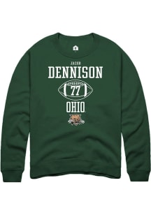 Jacob Dennison  Rally Ohio Bobcats Mens Green NIL Sport Icon Long Sleeve Crew Sweatshirt