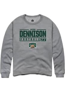 Jacob Dennison  Rally Ohio Bobcats Mens Graphite NIL Stacked Box Long Sleeve Crew Sweatshirt