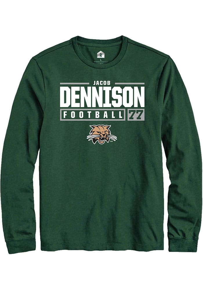 Jacob Dennison Ohio Bobcats Rally NIL Stacked Box Long Sleeve T Shirt