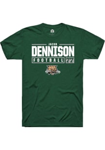 Jacob Dennison  Ohio Bobcats Green Rally NIL Stacked Box Short Sleeve T Shirt