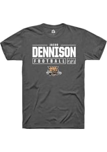 Jacob Dennison  Ohio Bobcats Dark Grey Rally NIL Stacked Box Short Sleeve T Shirt