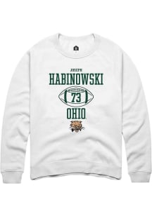 Joseph Habinowski  Rally Ohio Bobcats Mens White NIL Sport Icon Long Sleeve Crew Sweatshirt