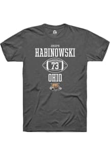 Joseph Habinowski  Ohio Bobcats Dark Grey Rally NIL Sport Icon Short Sleeve T Shirt