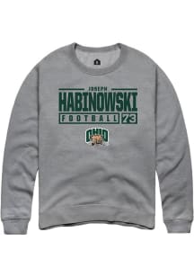 Joseph Habinowski  Rally Ohio Bobcats Mens Graphite NIL Stacked Box Long Sleeve Crew Sweatshirt