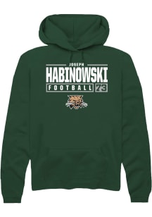 Joseph Habinowski  Rally Ohio Bobcats Mens Green NIL Stacked Box Long Sleeve Hoodie