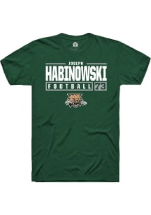 Joseph Habinowski  Ohio Bobcats Green Rally NIL Stacked Box Short Sleeve T Shirt