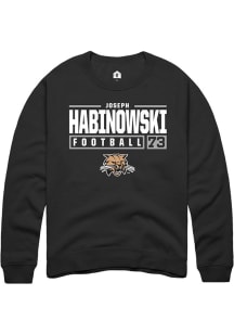 Joseph Habinowski  Rally Ohio Bobcats Mens Black NIL Stacked Box Long Sleeve Crew Sweatshirt