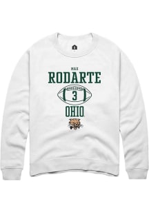 Max Rodarte  Rally Ohio Bobcats Mens White NIL Sport Icon Long Sleeve Crew Sweatshirt