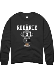 Max Rodarte  Rally Ohio Bobcats Mens Black NIL Sport Icon Long Sleeve Crew Sweatshirt