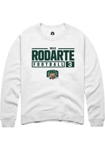 Max Rodarte  Rally Ohio Bobcats Mens White NIL Stacked Box Long Sleeve Crew Sweatshirt