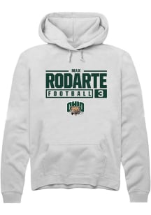 Max Rodarte  Rally Ohio Bobcats Mens White NIL Stacked Box Long Sleeve Hoodie