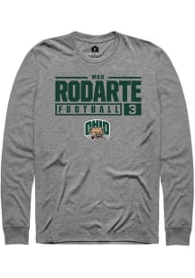 Max Rodarte  Ohio Bobcats Graphite Rally NIL Stacked Box Long Sleeve T Shirt