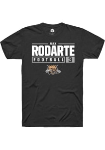 Max Rodarte  Ohio Bobcats Black Rally NIL Stacked Box Short Sleeve T Shirt