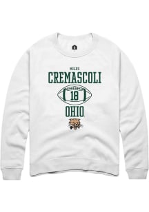 Miles Cremascoli  Rally Ohio Bobcats Mens White NIL Sport Icon Long Sleeve Crew Sweatshirt