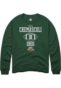 Miles Cremascoli  Rally Ohio Bobcats Mens Green NIL Sport Icon Long Sleeve Crew Sweatshirt