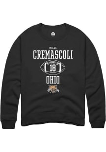 Miles Cremascoli  Rally Ohio Bobcats Mens Black NIL Sport Icon Long Sleeve Crew Sweatshirt