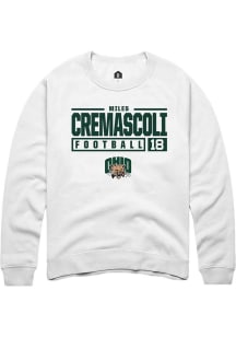 Miles Cremascoli  Rally Ohio Bobcats Mens White NIL Stacked Box Long Sleeve Crew Sweatshirt