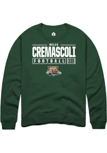 Miles Cremascoli  Rally Ohio Bobcats Mens Green NIL Stacked Box Long Sleeve Crew Sweatshirt