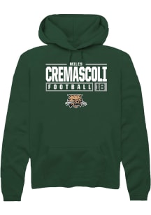 Miles Cremascoli  Rally Ohio Bobcats Mens Green NIL Stacked Box Long Sleeve Hoodie