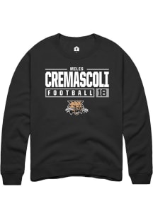 Miles Cremascoli  Rally Ohio Bobcats Mens Black NIL Stacked Box Long Sleeve Crew Sweatshirt