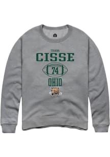 Tigana Cisse  Rally Ohio Bobcats Mens Graphite NIL Sport Icon Long Sleeve Crew Sweatshirt