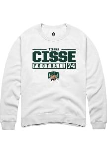 Tigana Cisse  Rally Ohio Bobcats Mens White NIL Stacked Box Long Sleeve Crew Sweatshirt