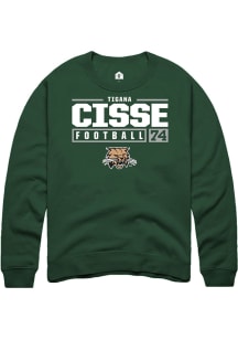 Tigana Cisse  Rally Ohio Bobcats Mens Green NIL Stacked Box Long Sleeve Crew Sweatshirt