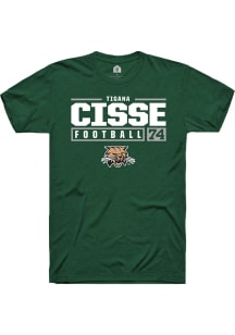 Tigana Cisse  Ohio Bobcats Green Rally NIL Stacked Box Short Sleeve T Shirt