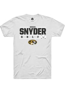 Brock Snyder  Missouri Tigers White Rally NIL Stacked Box Short Sleeve T Shirt