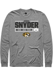 Brock Snyder  Missouri Tigers Grey Rally NIL Stacked Box Long Sleeve T Shirt