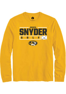 Brock Snyder  Missouri Tigers Gold Rally NIL Stacked Box Long Sleeve T Shirt