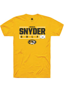 Brock Snyder  Missouri Tigers Gold Rally NIL Stacked Box Short Sleeve T Shirt